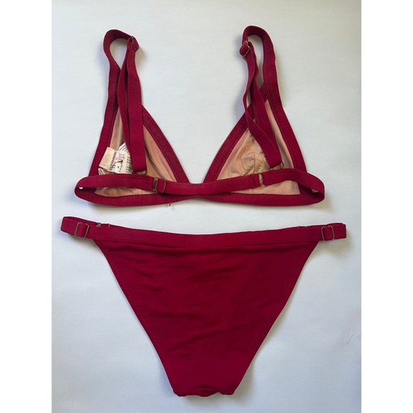 Somedays Lovin Swim Somedays Lovin Triangle Bikini Set In Rust Red